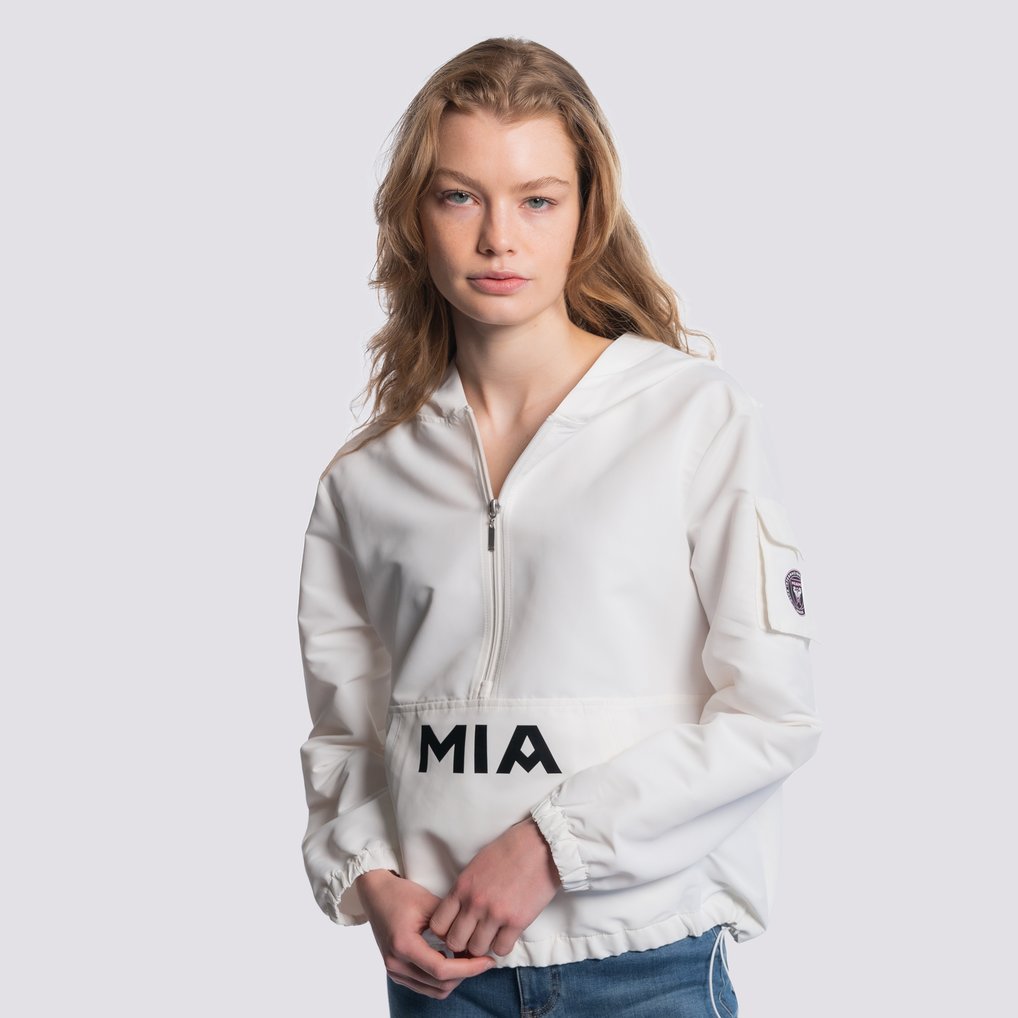  Inter Miami CF Lusso Women's Paige Half-Zip Hooded Jacket - White